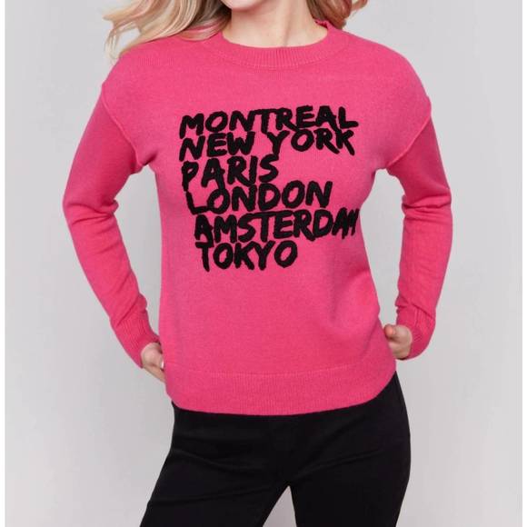 NEW CHARLIE B city girl swanky sweater in magenta - Picture 1 of 3